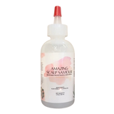Amazing Hair Saviour Amazing Scalp Saviour white bottle with red lid.  Heals dry scalp and removes dandruff and flakes  vegan hair product