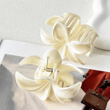 Creamy Glossy Flower Hair Claws